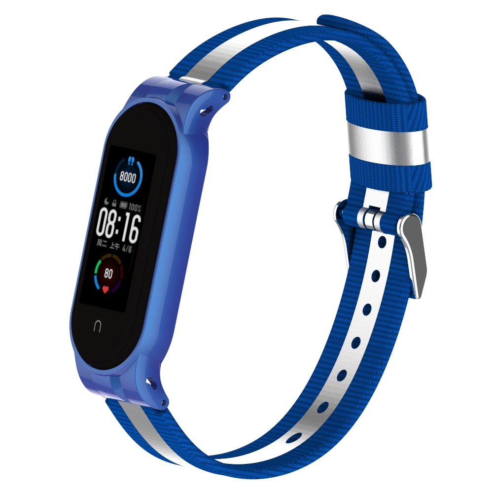 CBXM516 Correa de pulsera de lona reflectante para Xiaomi Mi Band 5 Correa de muñeca Correa de reloj