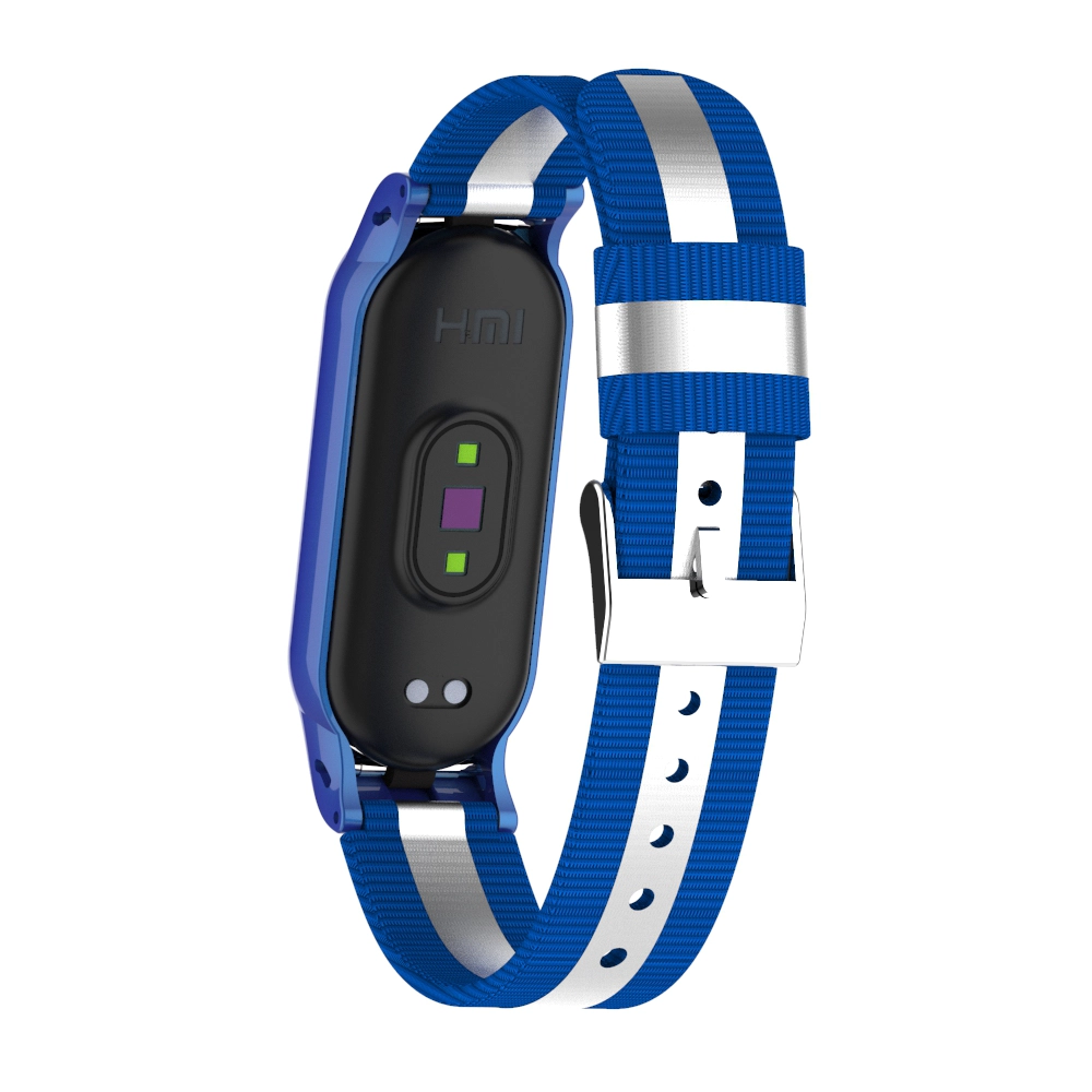CBXM516 Correa de pulsera de lona reflectante para Xiaomi Mi Band 5 Correa de muñeca Correa de reloj