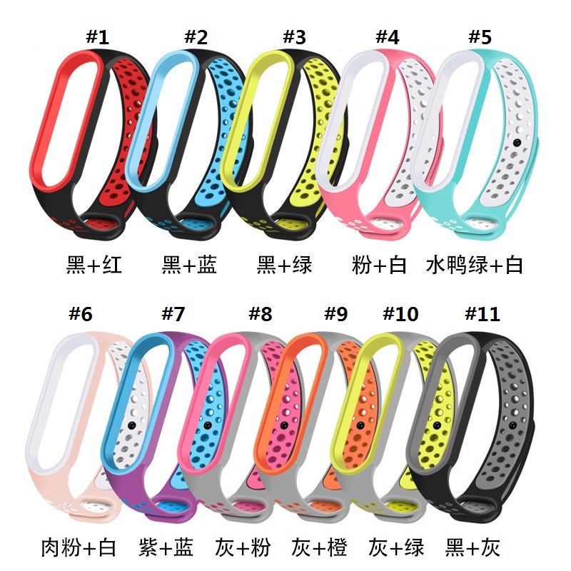 CBXM518 Mi band 5 Silicone Strap Dual Color Correa Para For Xiaomi Mi Band 5 Fitness Bracelet