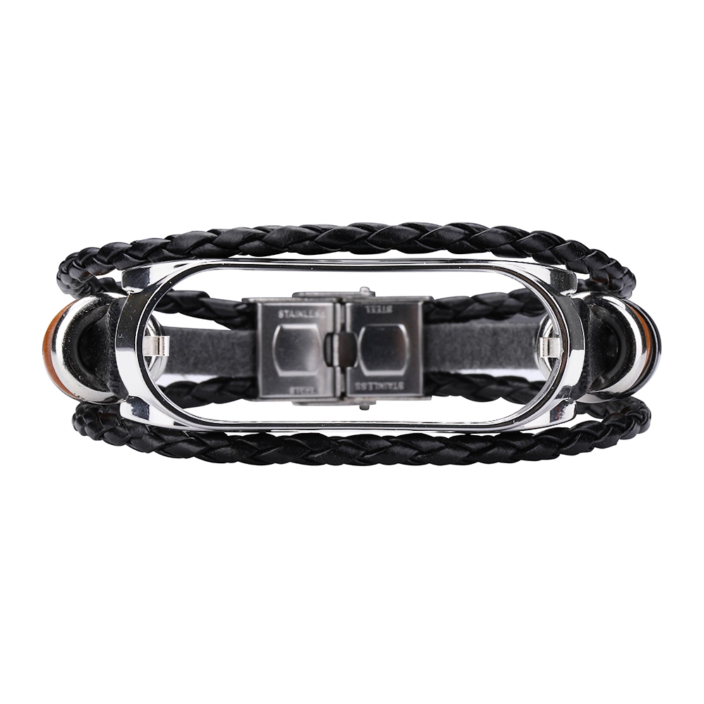 CBXM530 Ethnic Style Beaded Weave Leather Wrist Strap For Xiaomi Mi Band 5 Smart Bracelet