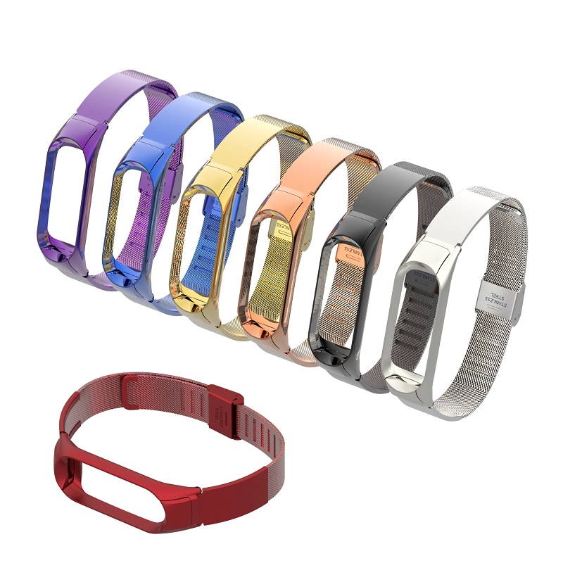 CBXM543 Mi Band 5 Bandas de repuesto Correa de reloj de acero inoxidable para Xiaomi Miband 5