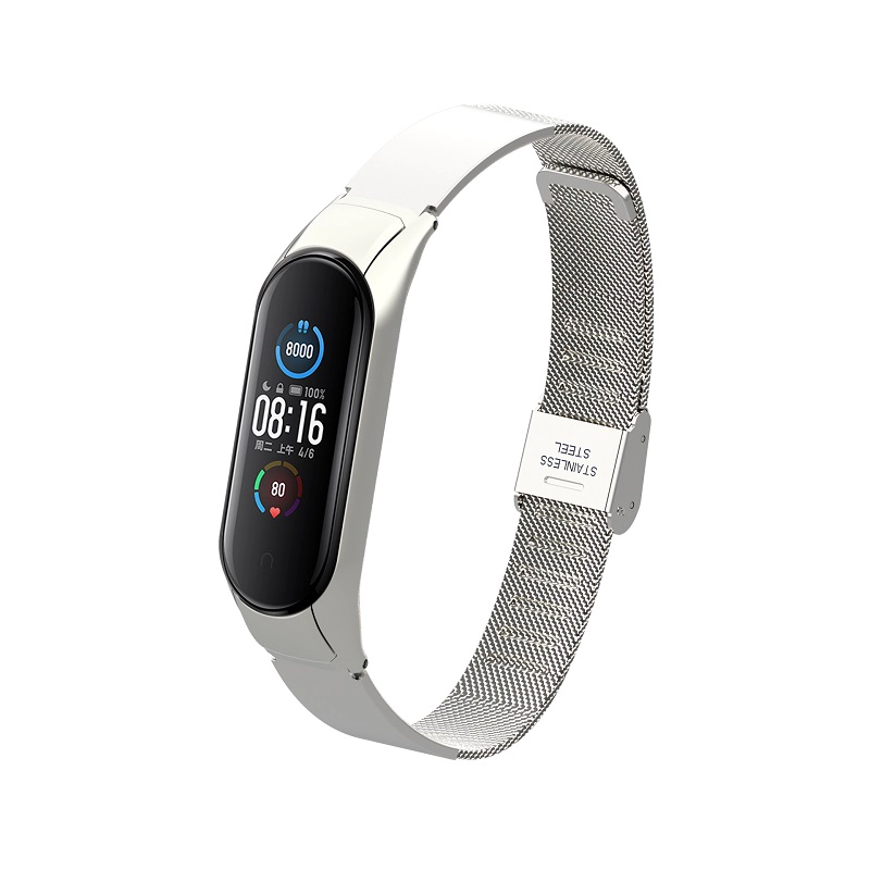CBXM543 Mi Band 5 Bandas de repuesto Correa de reloj de acero inoxidable para Xiaomi Miband 5