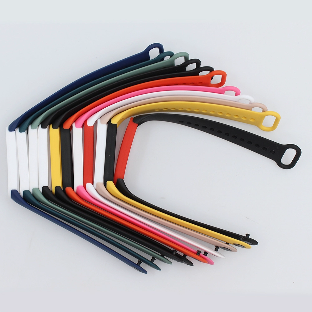 CBXM562 dubbele kleuren vervangende siliconen polsband armband riem voor Xiaomi Mi Band 5