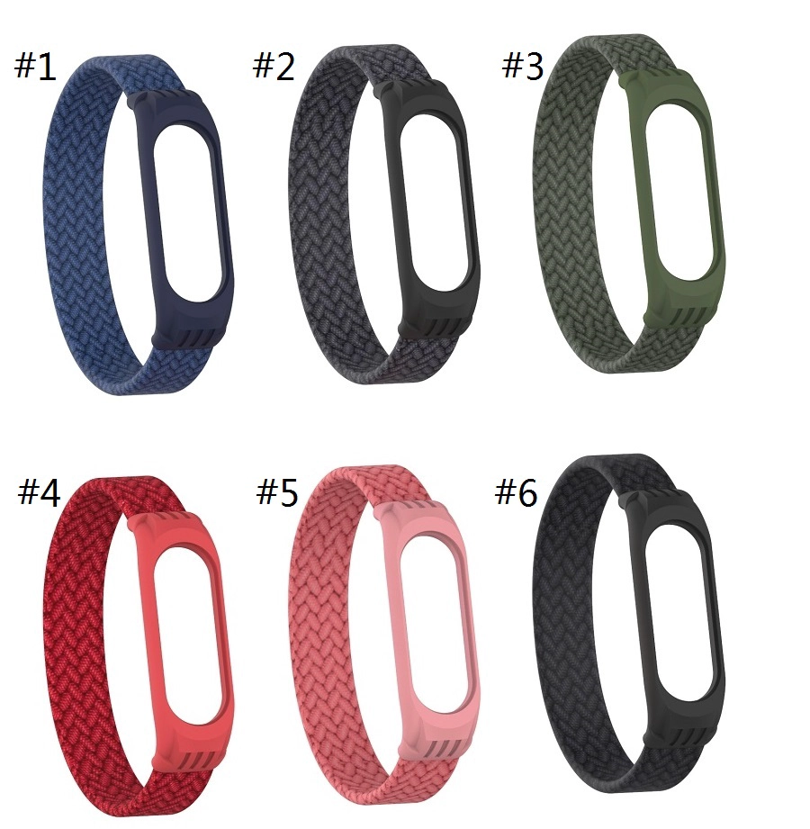 CBXM565 Elastic Bracelet Braided Solo Loop Strap For Xiaomi Mi Band 3 4 5 Wristband