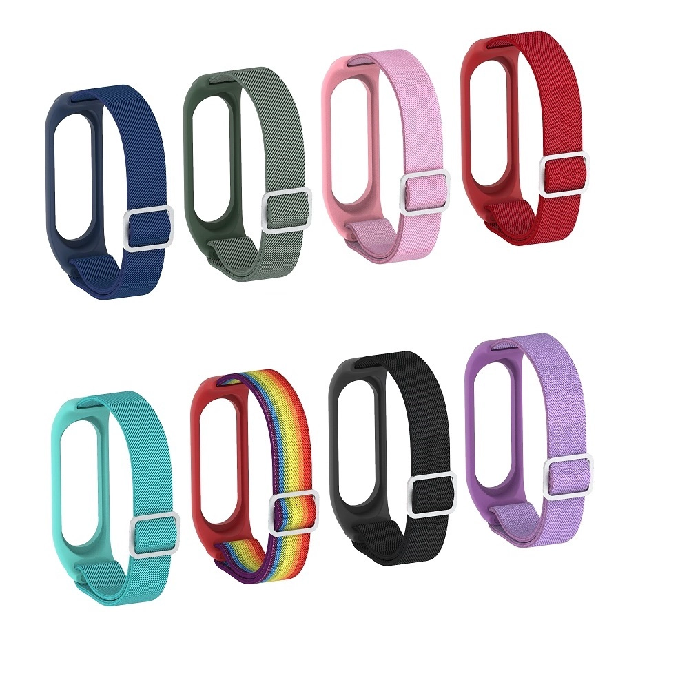 CBXM569 Bandas de bucle solitario ajustables Solty Bandas de nylon Elástico Correa de pulsera para Xiaomi MI Banda 6 5 4 3 Pulsera de reloj inteligente