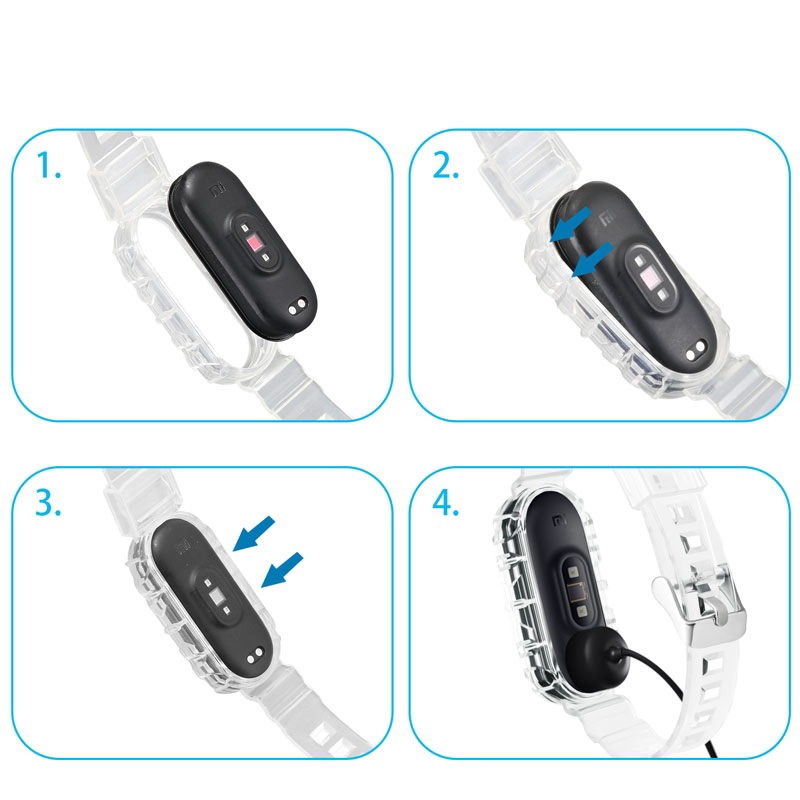 CBXM571 Jelly trasparente trasparente TPU Sostituzione del polsino Correa Correa per Xiaomi MI Band 6 5 cintura per orologio