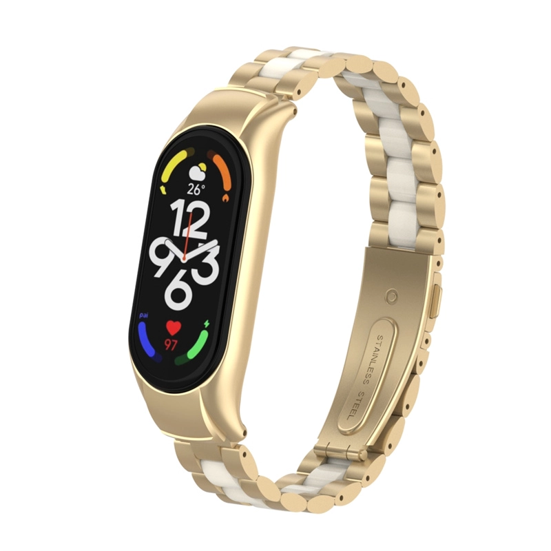 Bransoletka łańcuchowa CBXM7-07 Solidna zegarek ze stali nierdzewnej Pasek dla Smartwatch Xiaomi Mi Band 7