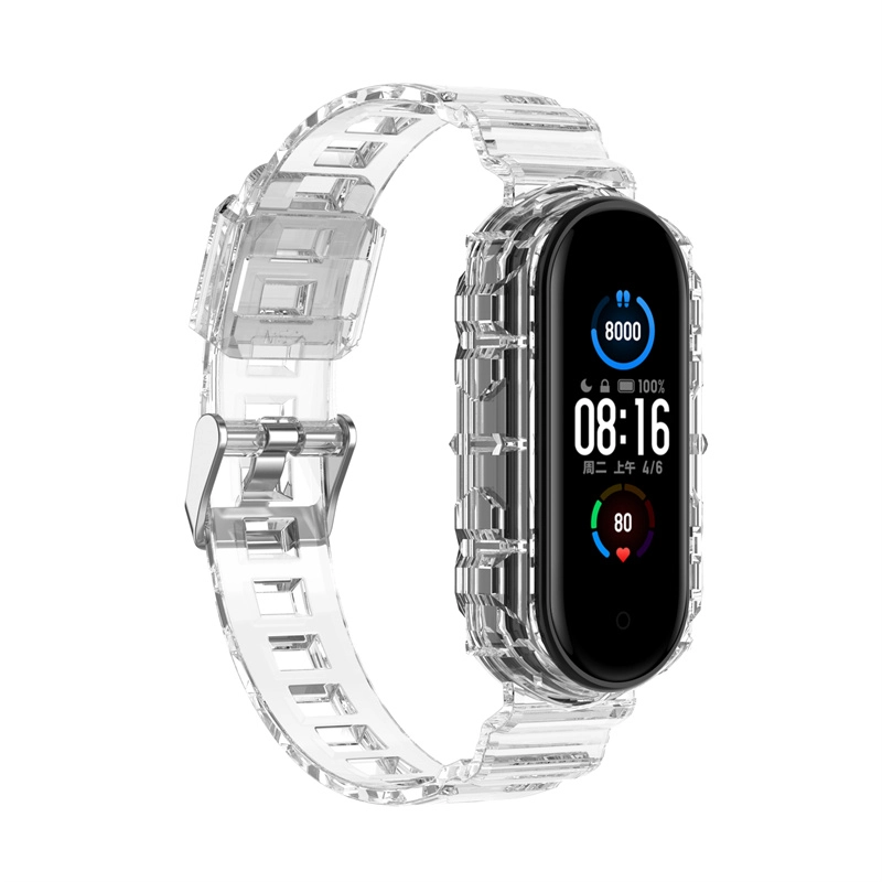 CBXM7-27 Corias de pulsera de reemplazo transparente de reemplazo TPU para Xiaomi Mi Band 7 6 5 4 3