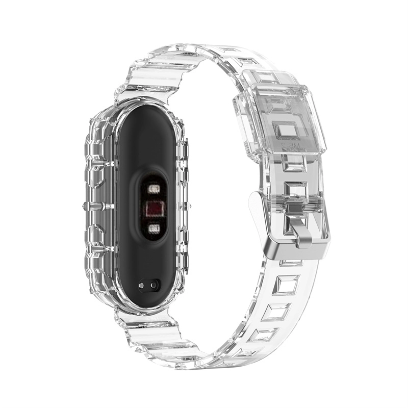 CBXM7-27 Corias de pulsera de reemplazo transparente de reemplazo TPU para Xiaomi Mi Band 7 6 5 4 3