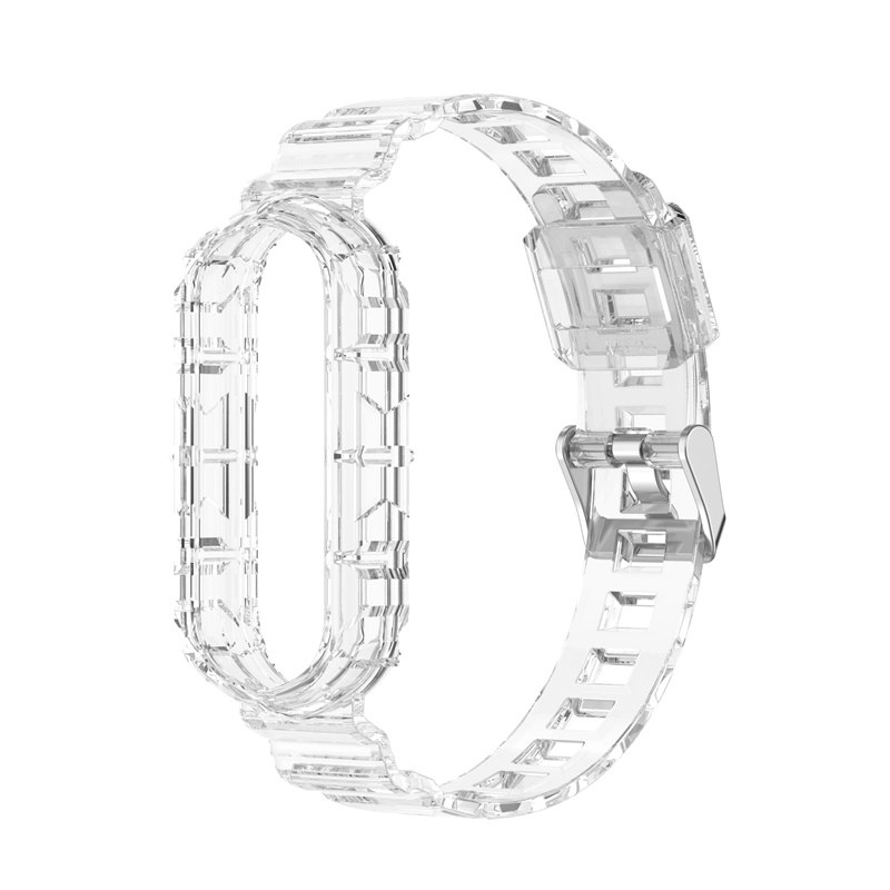 CBXM7-27 Corias de pulsera de reemplazo transparente de reemplazo TPU para Xiaomi Mi Band 7 6 5 4 3