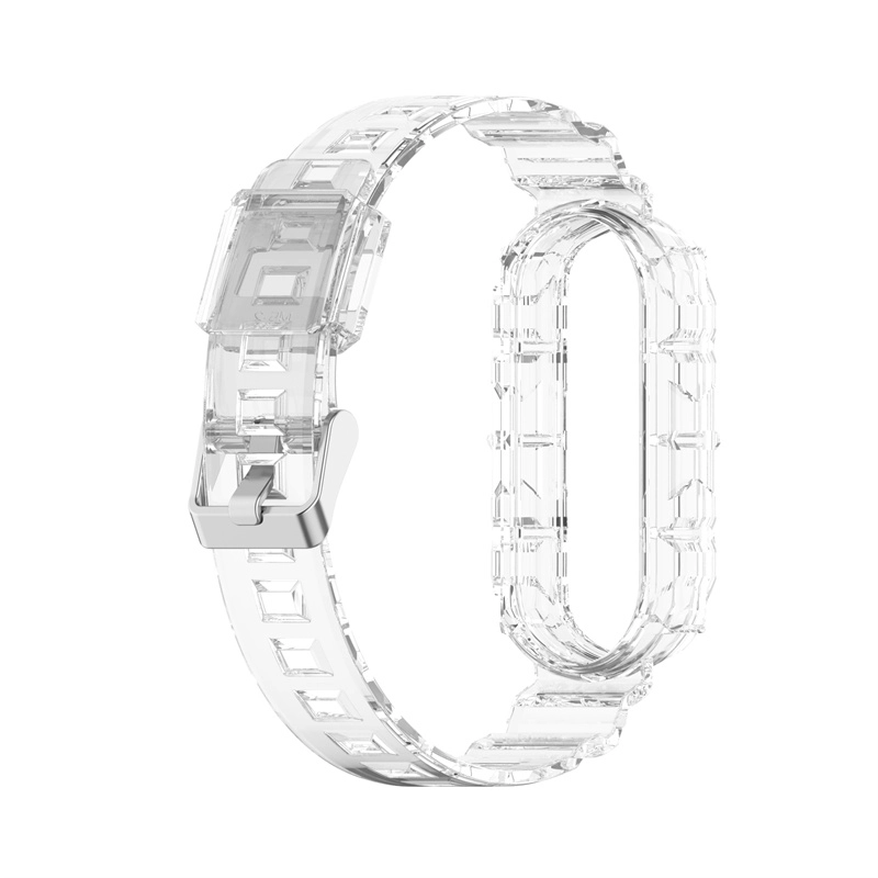 CBXM7-27 Corias de pulsera de reemplazo transparente de reemplazo TPU para Xiaomi Mi Band 7 6 5 4 3