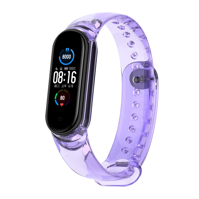 CBXM7-28 DISCOLORACIÓN Correa de reloj TPU transparente para la banda Xiaomi Mi Miband 7