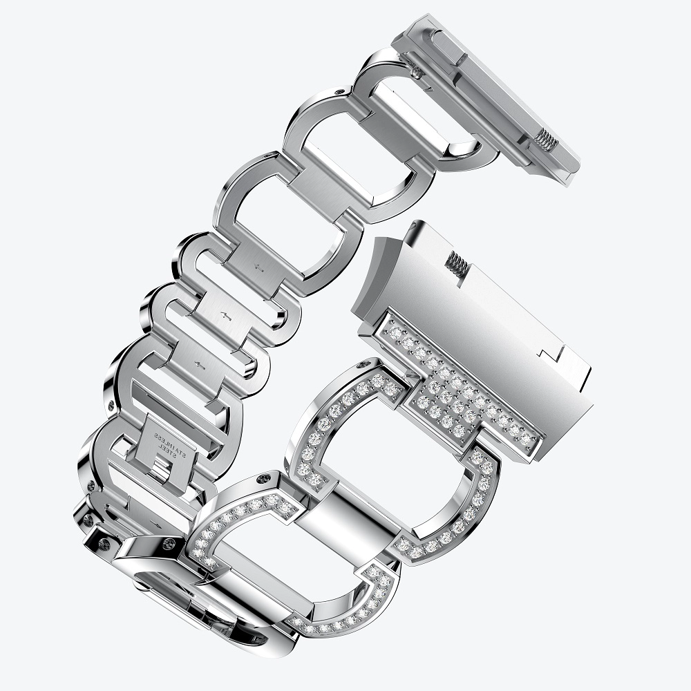 Pulsera de metal de repuesto Chic Design Fitbit Ionic Bling Rhinestone