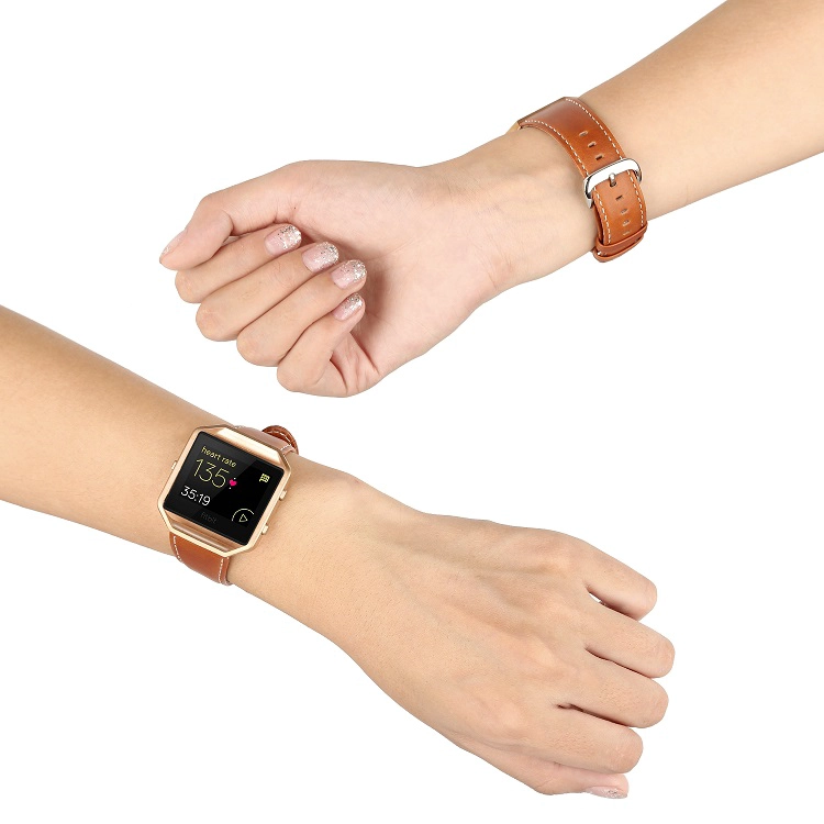 Pulsera de repuesto de cuero clásica con conectores de metal