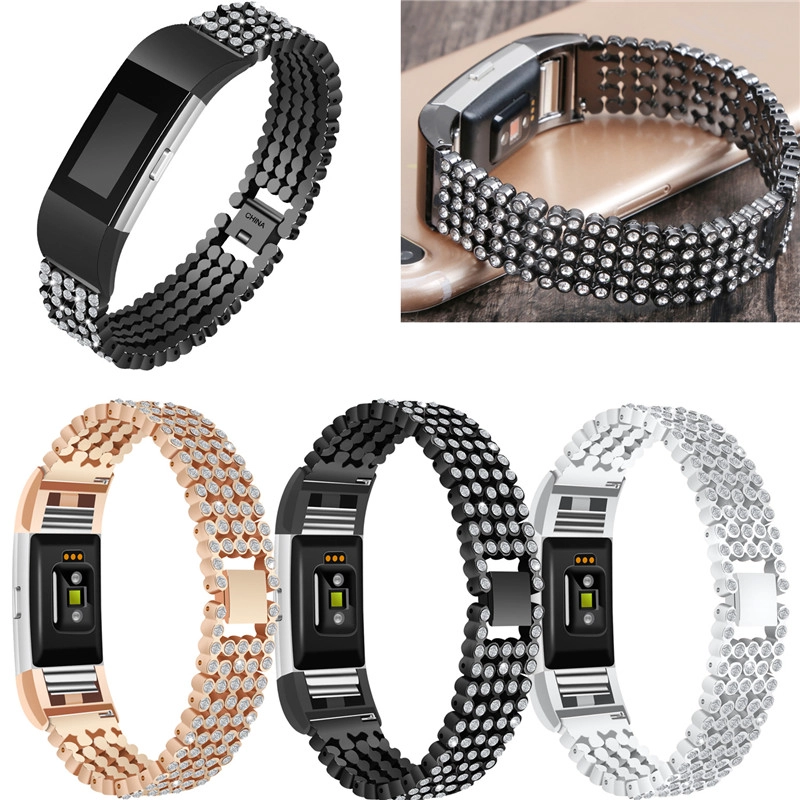 Kristallrhinestone-Diamant-Edelstahl-Uhrenarmband-Armband-Bügel