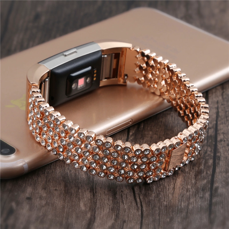 Kristallrhinestone-Diamant-Edelstahl-Uhrenarmband-Armband-Bügel