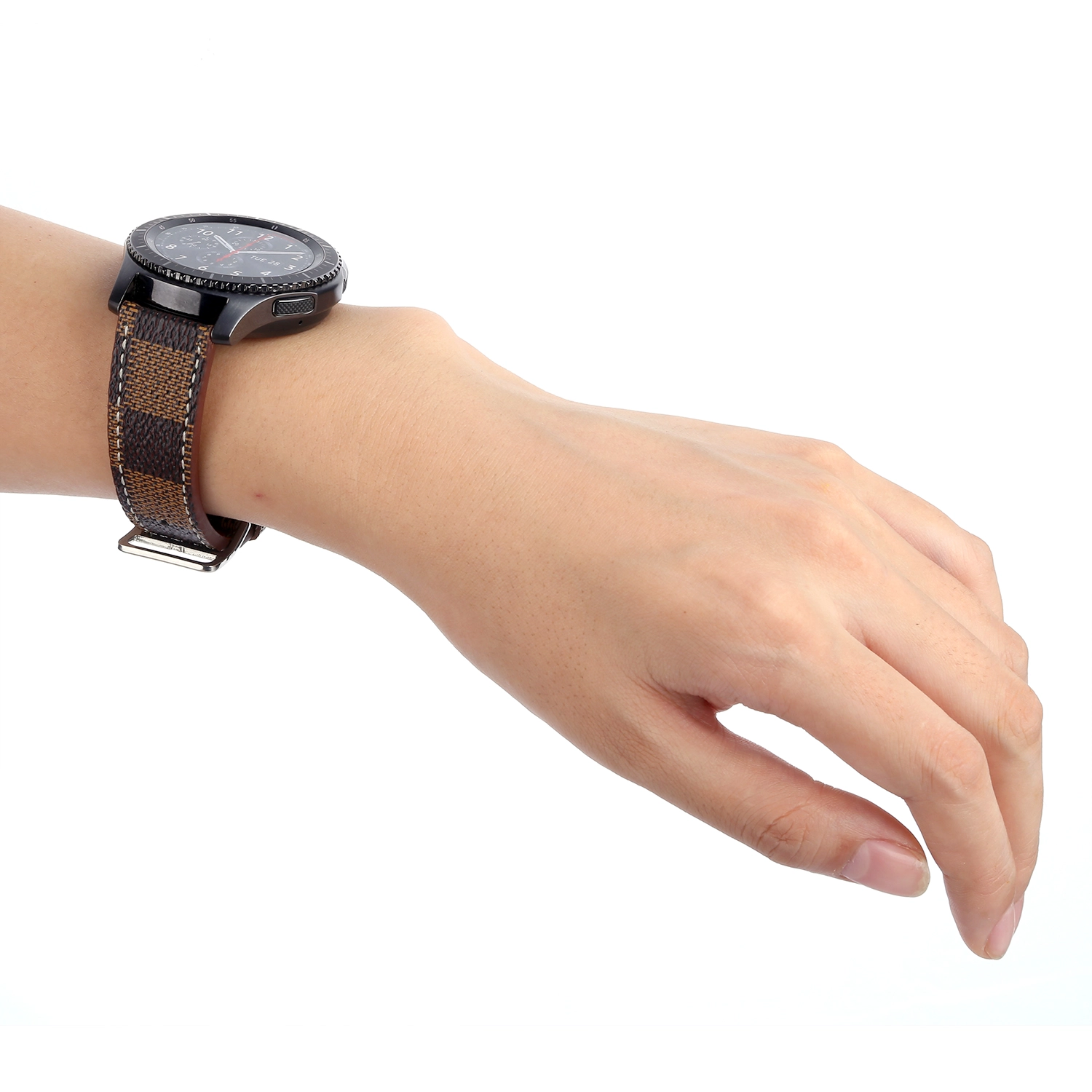 Mode Samsung Gear S3 Grid Muster Leder Band