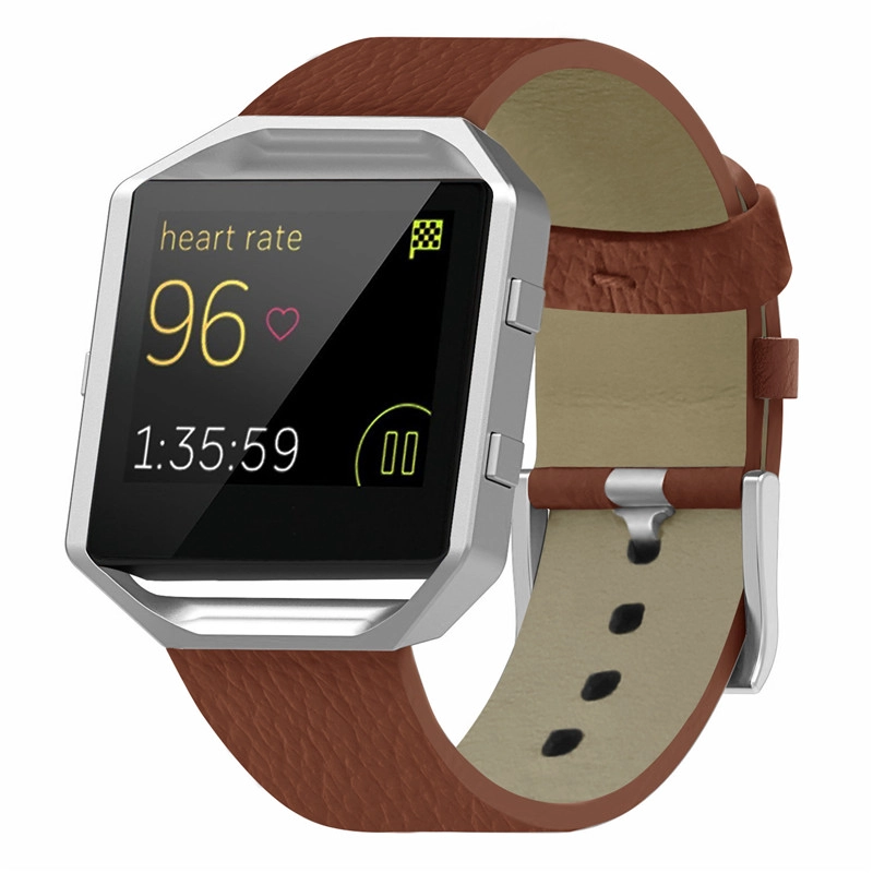 Fitbit Blaze Lederband Armband Ersatzband mit Metallrahmen
