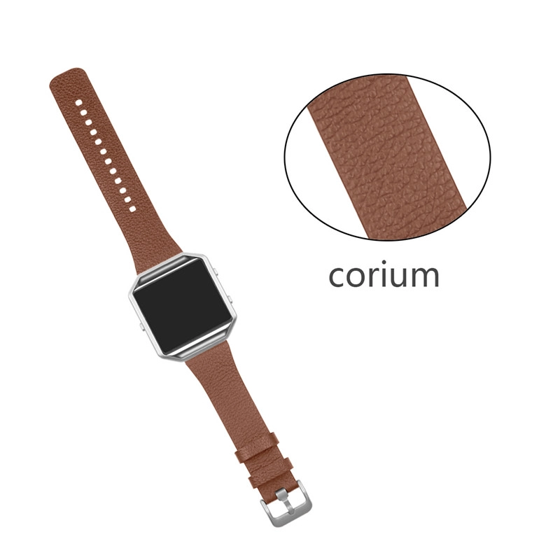 Fitbit Blaze Lederband Armband Ersatzband mit Metallrahmen