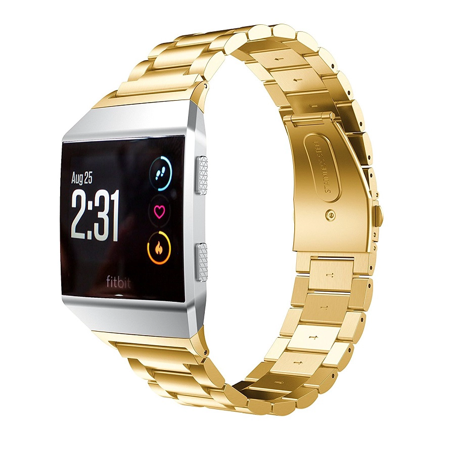Fitbit Ionic roestvrij stalen metalen schakel polsband vervangende riem met vouwsluiting