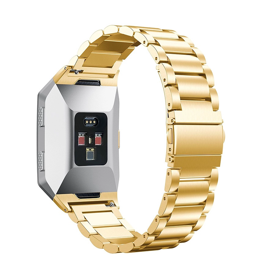 Fitbit Ionic roestvrij stalen metalen schakel polsband vervangende riem met vouwsluiting
