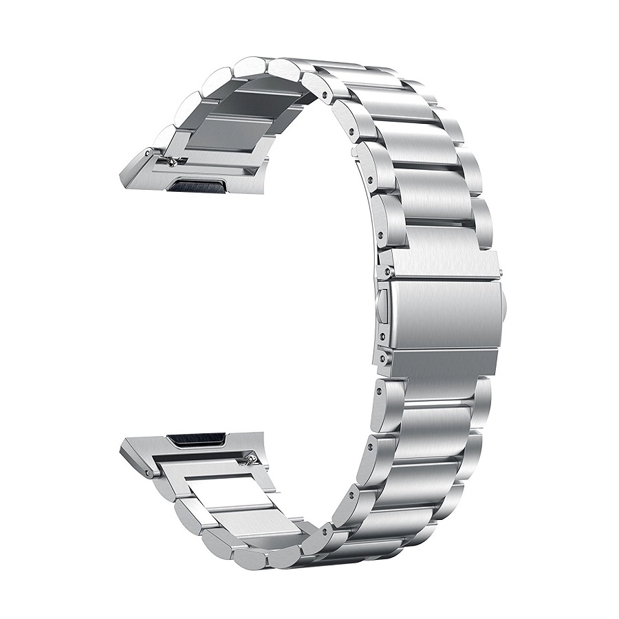 Fitbit Ionic roestvrij stalen metalen schakel polsband vervangende riem met vouwsluiting