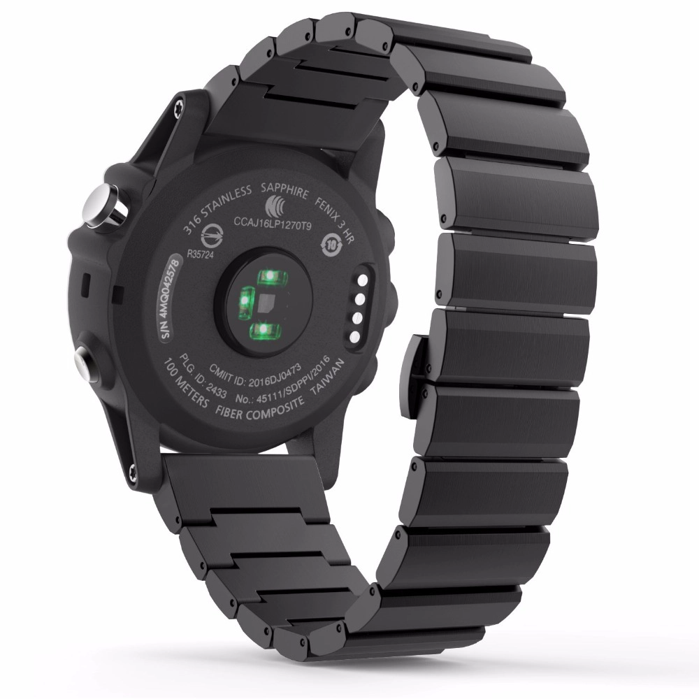 Garmin Fenix fácil ajuste 26 mm ancho de acero inoxidable ver bandas