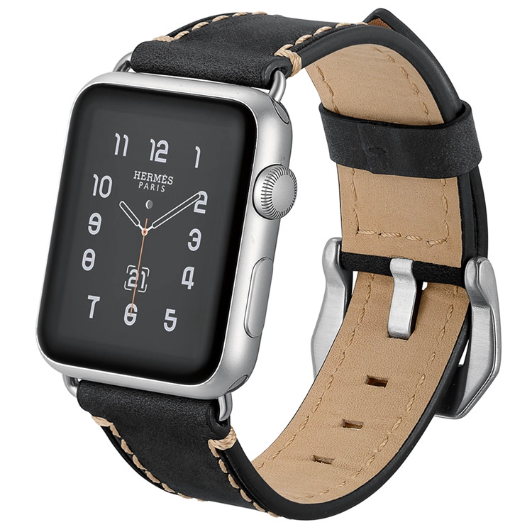 Genuine Leather Replacement Watch Strap with Stainless Metal Buckle