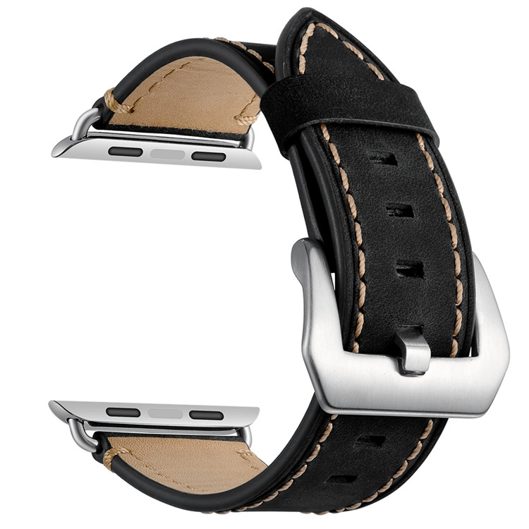 Genuine Leather Replacement Watch Strap with Stainless Metal Buckle
