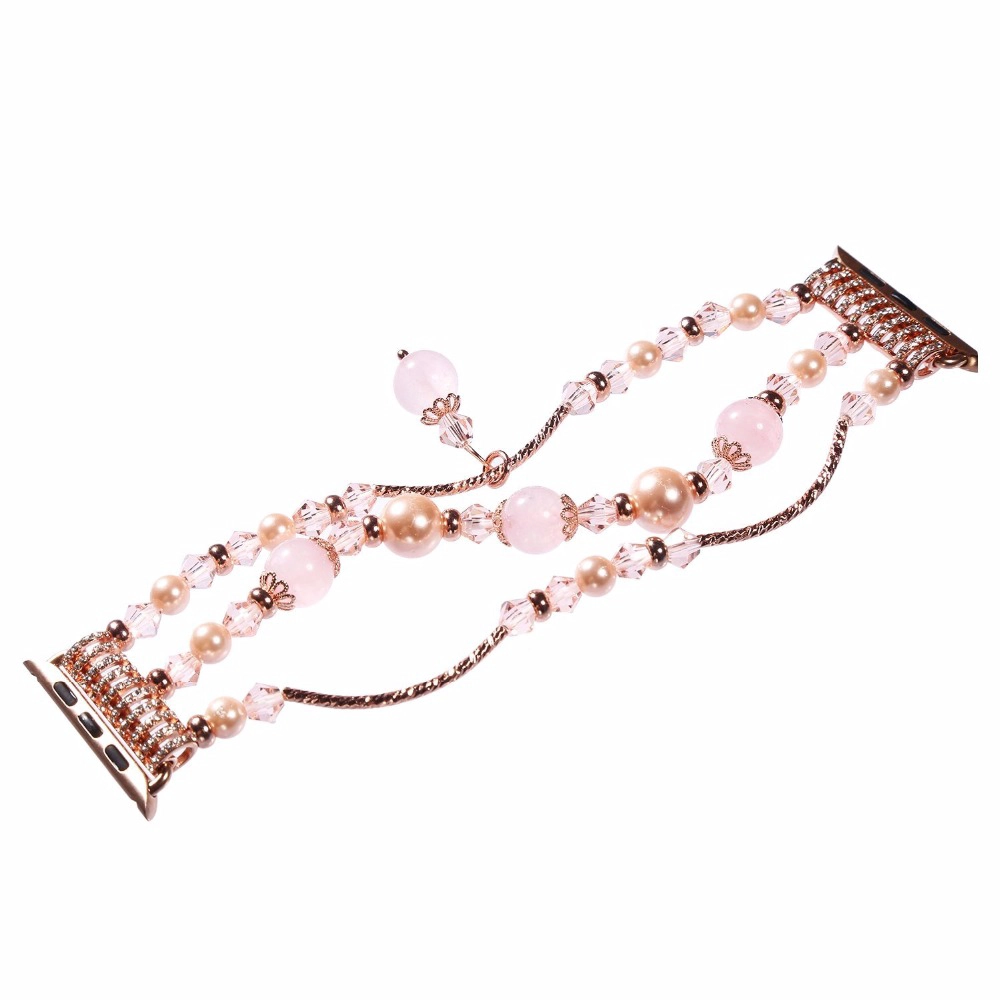 Luxury Decorated Handmade Women Jewelry Agate Stone Replacement Apple Watch Straps