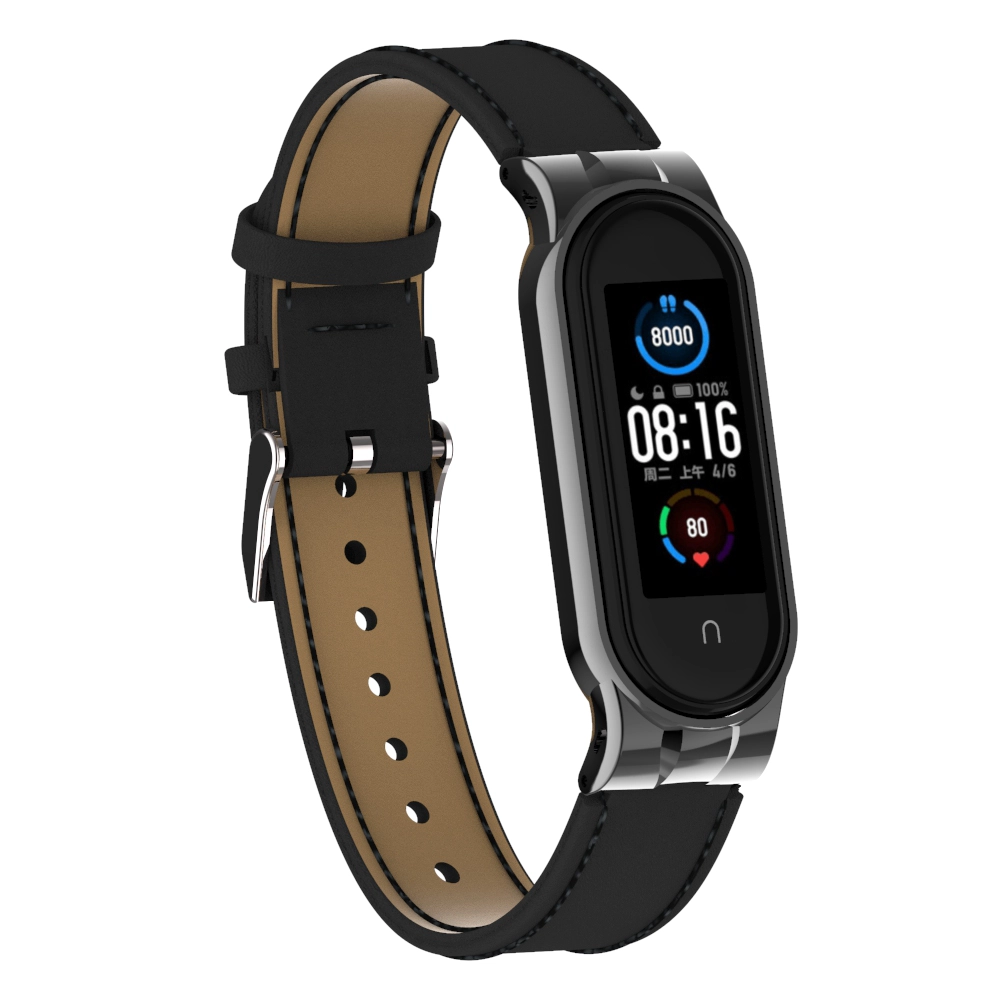Luksusowy skórzany pasek na nadgarstek do paska skórzanego Xiaomi Mi Band 5