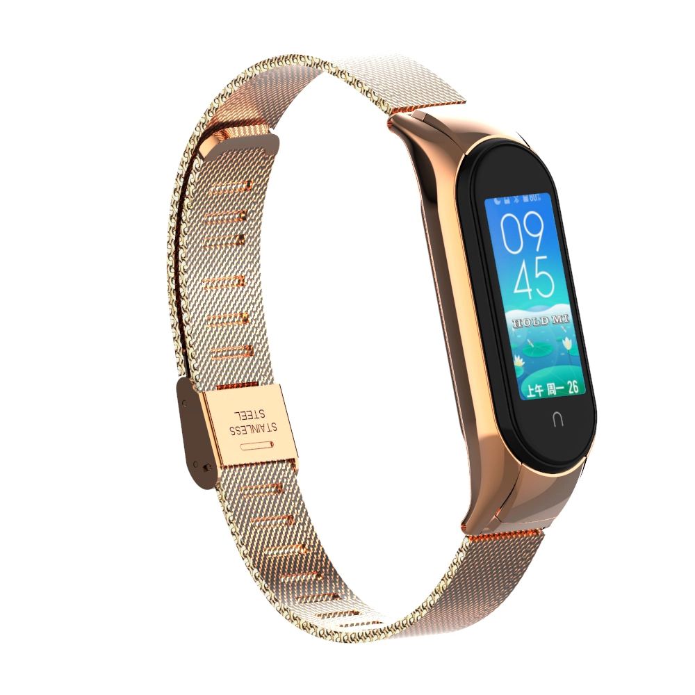 Siatkowy pasek na rękę ze stali nierdzewnej do paska metalowego Xiaomi Mi 5 Miband 5
