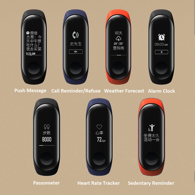 オリジナルXiaomi Mi Band 3スマートブレスレット