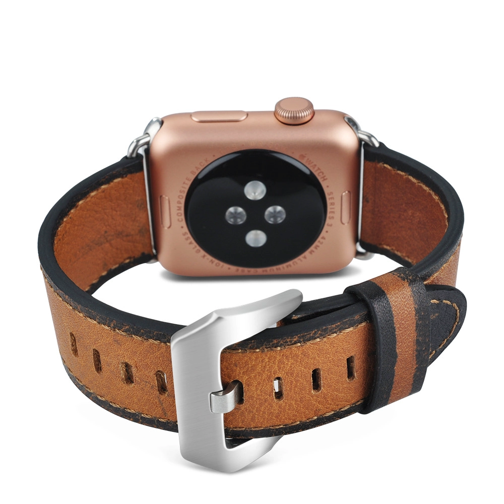 Vintage echt leder Apple horloge band vervanging armband