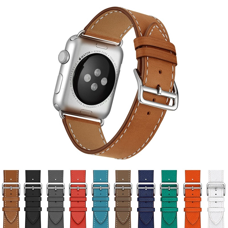 iWatch correa de repuesto de cuero genuino retro
