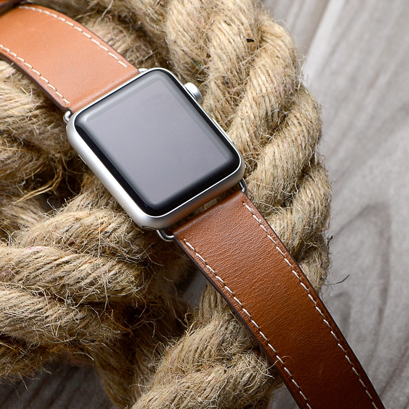iWatch correa de repuesto de cuero genuino retro