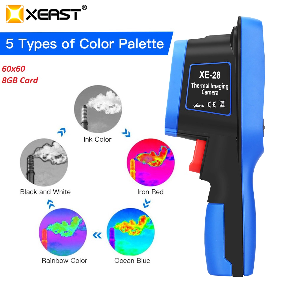 Xeast 2,4-дюймовый цветной экран Handheld Thermal Camera Thermal Imaging Camera Инфракрасный термометр XE890 экономичный тепловизор