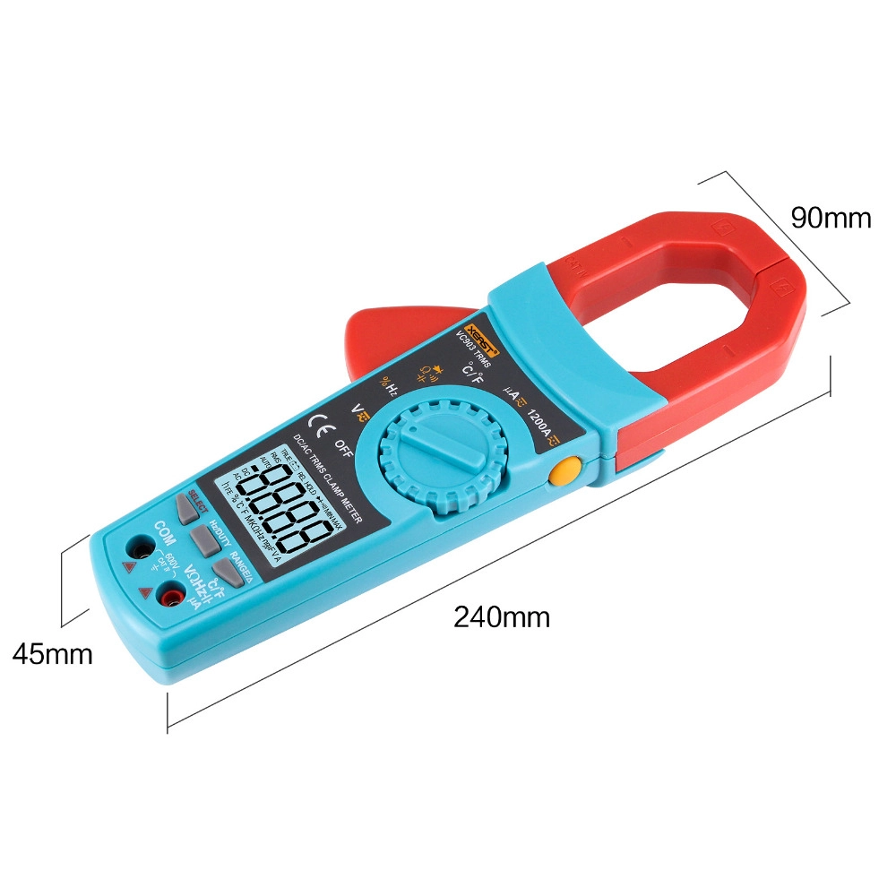 XEAST VC903 AC DC Voltage Digital Clamp Meter Ammeter 1200A Multimeter
