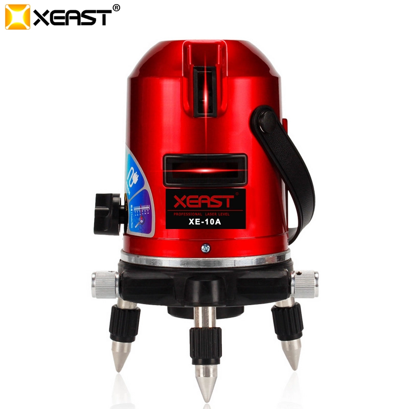 Xeast XE-10A 5 خطوط 6 مستويات ليزر تلقائي ذاتي الإستواء 360 إمكانية استخدام الوضع الرأسي والأفقي والوضع الخارجي مع جهاز استقبال