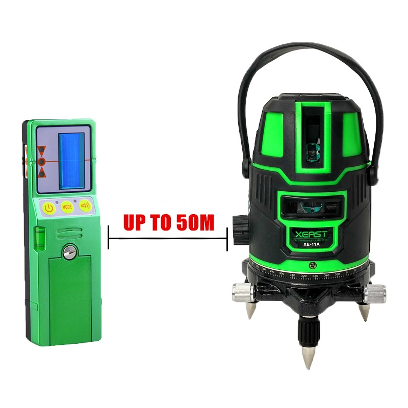 XEAST XE-11A 5线6点绿色激光水平仪360度激光水平仪,带室外模式倾斜模式自校平