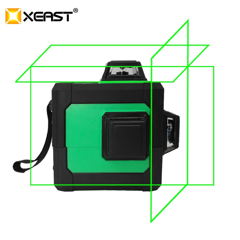 XEAST XE-66D 12 خطوط مستويات الليزر الأخضر الذاتي الإستواء 360 خط أفقي وعامودي الصليب سوبر قوية الأخضر الليزر شعاع