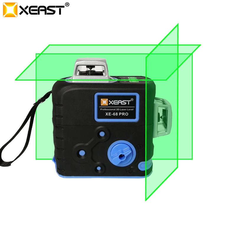 XEAST XE-68 PRO 3D Laser Levels 12 Lines Cross Level Self Leveling Outdoor 360 Rotary green Laser with Magnetic ladder bracket