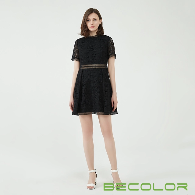 Robe noire avec ceinture China Factory