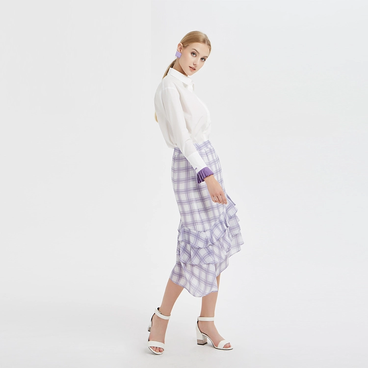 Classic White Shirt With Pleated Sleeves China ODM