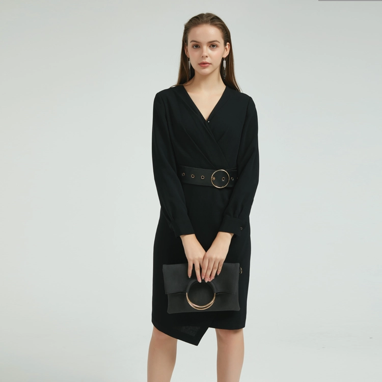China Elegant Belted Women Dress China Manufacturer manufacturer