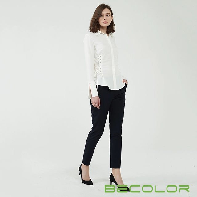 Lace-up white Shirt with Long Sleeves China ODM