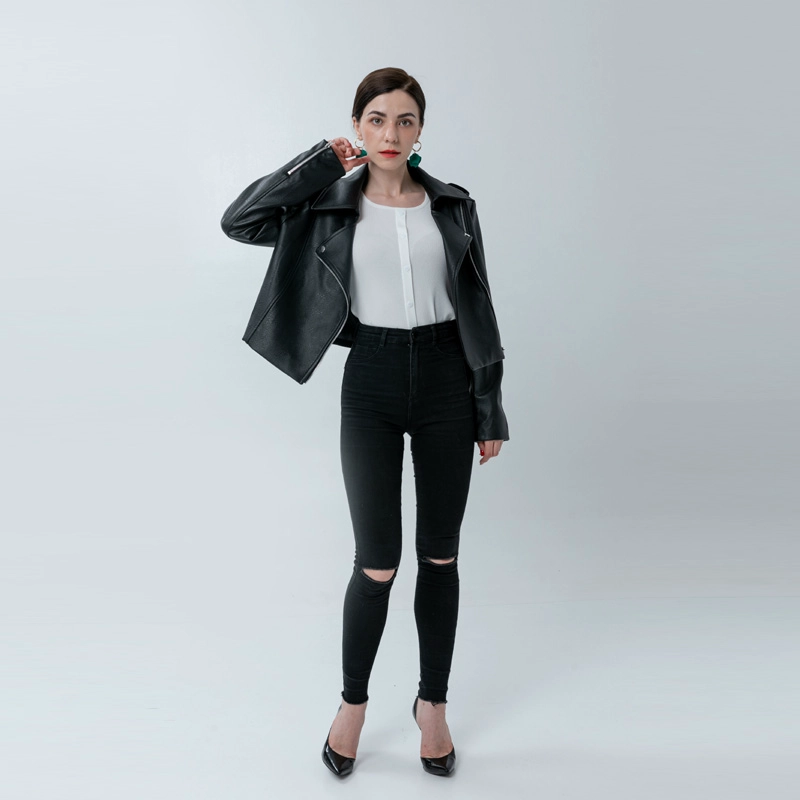 Giacca corta da donna in PU casual