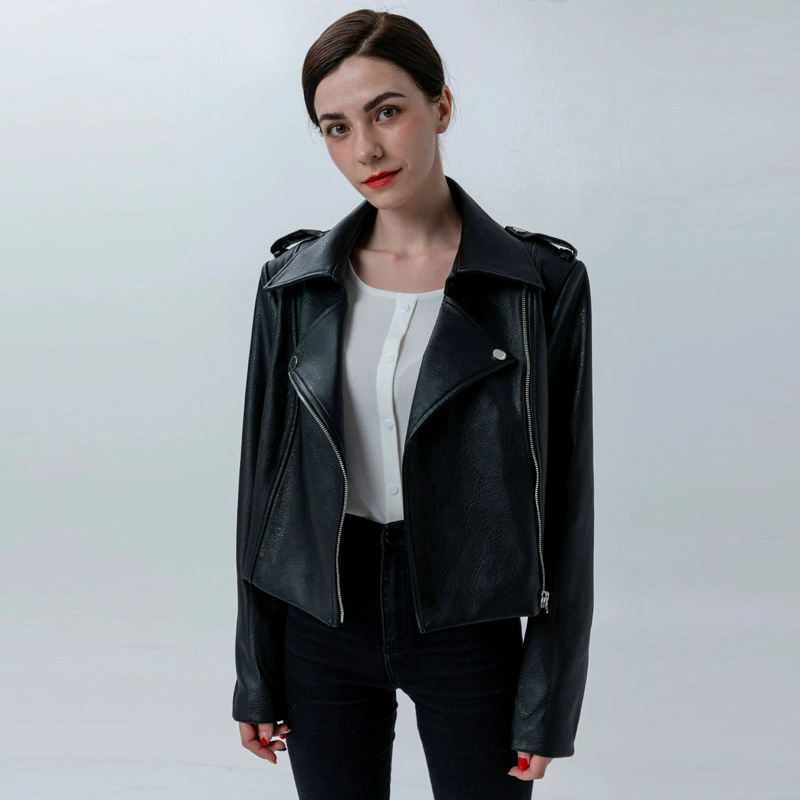 Giacca corta da donna in PU casual