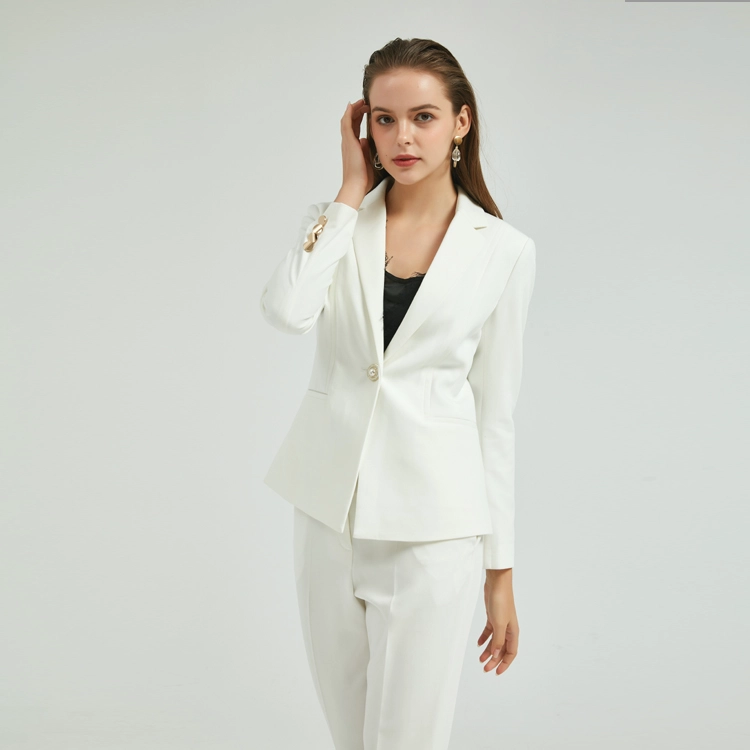Ladies Classic Suit White Factory Chine