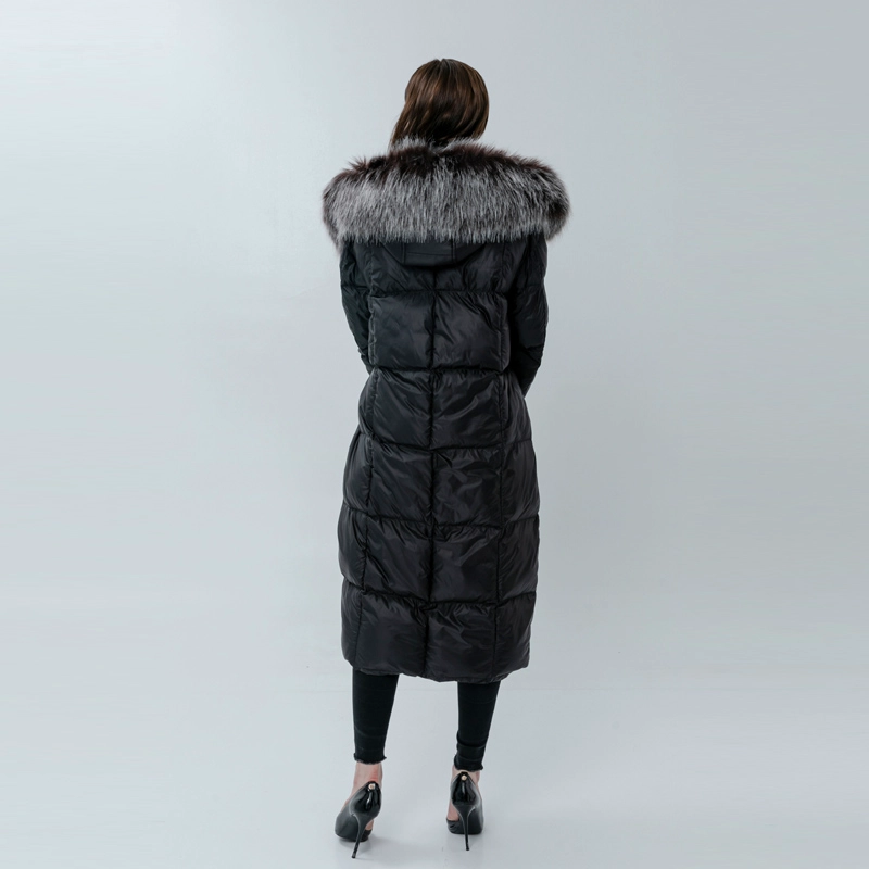 Ladies Down Coat with Fur Collar